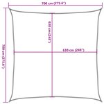 vidaXL Voile d'ombrage 160 g/m² carré sable 7x7 m PEHD