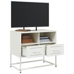 vidaXL Meuble TV blanc 68x39x60 5 cm acier
