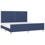 vidaXL Cadre de lit sans matelas bleu 200x200 cm tissu