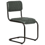 vidaXL Chaises à manger lot de 6 gris cuir véritable
