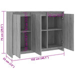 vidaXL Buffet Sonoma gris 102x33x75 cm Bois d'ingénierie