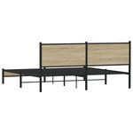 vidaXL Cadre de lit en métal sans matelas chêne sonoma 160x200 cm