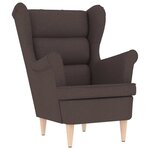 vidaXL Fauteuil avec repose-pied Marron foncé Tissu