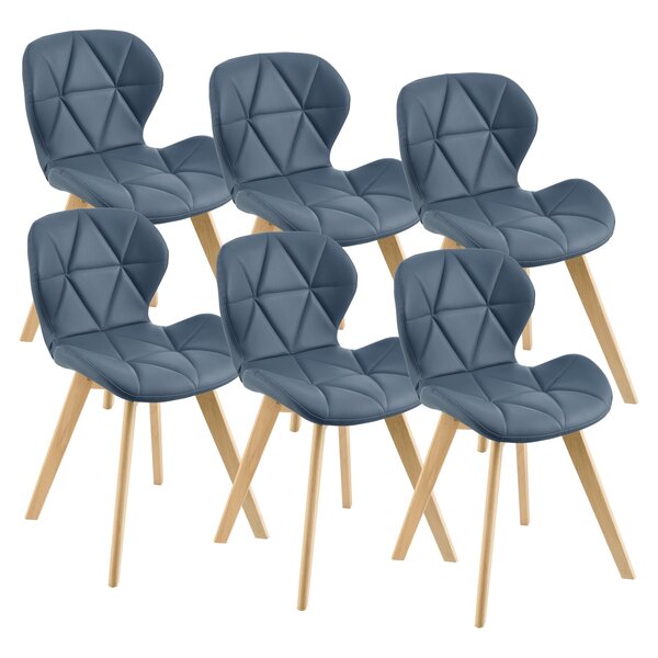 Lot de 6 chaises similicuir 81 x 57 x 49 cm bleu 03_0006791