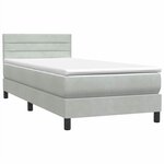 vidaXL Sommier à lattes de lit et matelas gris clair 100x210cm velours