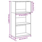 vidaXL Bibliothèque noir 60x30x114 cm bois d'ingénierie