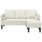 vidaXL Ensemble de Canapés Crème 173 x 131 x 67 cm Velours