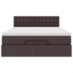 vidaXL Lit ottoman avec matelas marron foncé 140x190 cm tissu