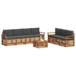 vidaXL Ensembles de canapés avec coussin 8 Pièces Naturel et Anthracite