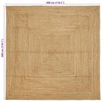 vidaXL Tapis Beige 300 x 300 cm Jute