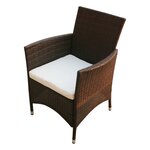 vidaXL Ensemble à manger d'extérieur 5Pièces avec coussins Résine tressée