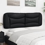 vidaXL Coussin de tête de lit noir 152 cm similicuir