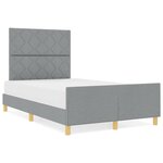 vidaXL Cadre de lit avec tête de lit Gris clair 120 x 190 cm tissu