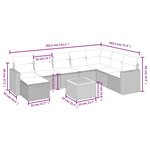 vidaXL Salon de jardin avec coussins 9 Pièces beige résine tressée
