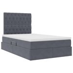 vidaXL Lit avec rangement et LED Gris foncé 120 x 200 cm Velours