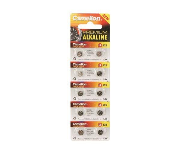 Pack de 10 Piles bouton pour montre LR626/AG4 1 5V-18mAh CAMELION