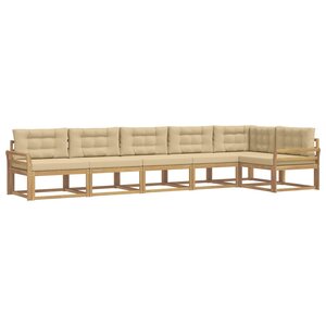 vidaXL Ensemble de canapés d'extérieur 4 Pièces Blanc et Beige Polyester