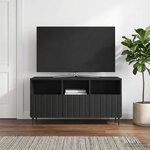 vidaXL Meuble TV avec tiroir Noir 102 x 34 5 x 50 cm Bois d'ingénierie
