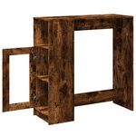 vidaXL Table de bar avec étagères chêne fumé bois d'ingénierie