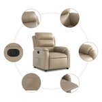 vidaXL Fauteuil inclinable électrique Cappuccino Similicuir