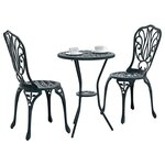 vidaXL Ensemble bistro de jardin 3 pc Vert Aluminium