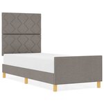 vidaXL Cadre de lit avec tête de lit Taupe 80 x 200 cm tissu