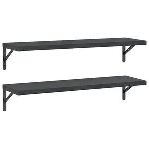vidaXL Étagères murales 2 Pièces 100x30 cm noir acier inoxydable