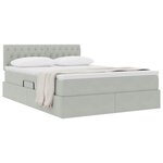 vidaXL Lit de Rangement avec matelas Gris clair 140 x 200 cm Velours