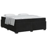 vidaXL Cadre de lit avec matelas Noir 180 x 200 cm tissu