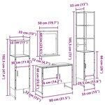 vidaXL Ensemble de meubles de salle de bain 4 pièces en chêne artisan  bois d'ingénierie