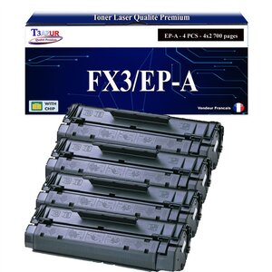 T3AZUR -4x Toners compatibles avec Canon FX3 / EP-A pour Canon T-Fax 374  T-Fax 382  T-Fax 8300  T-Fax 8400  T-Fax 8401  T-Fax 8500  T-Fax 8600  T-Fax 8601