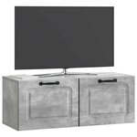 vidaXL Meuble TV mural Gris béton 78 5 x 31 x 30 cm Bois d'ingénierie