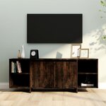vidaXL Meuble TV Chêne fumé 130x35x50 cm Aggloméré