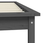 vidaXL Cadre de lit Gris 100x200 cm Bois de pin massif