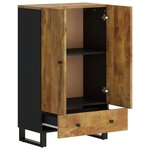 vidaXL Buffet haut avec tiroir 60x33x100cm bois massif manguier et fer