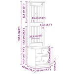 vidaXL Portemanteau SANDNES 45x40x159 5 cm bois massif pin