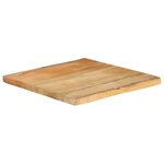 vidaXL Dessus de table 60x60x2 5 cm bord vivant bois massif manguier