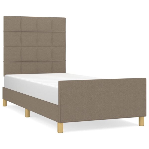 vidaXL Cadre de lit sans matelas taupe 100x200 cm tissu