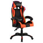 Chaise fauteuil siège pivotante de bureau informatique étude de jeux vidéo avec LED RVB et similicuir multicolore 02_0024209