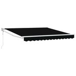 vidaXL Auvent Rétractable Noir 350 x 250 cm tissu