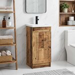 vidaXL Meuble de salle de bain avec évier Bois ancien