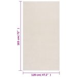 vidaXL Tapis shaggy crème blanc 120x183 cm polyester