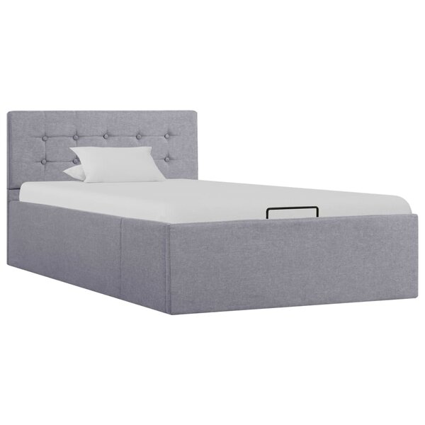 vidaXL Cadre de lit à stockage hydraulique Gris clair Tissu 100x200 cm