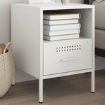vidaXL Table de chevet blanc 36x39x50 5 cm acier laminé à froid