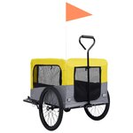 vidaXL Remorque de vélo/poussette 2 en 1 pour chien Jaune et gris