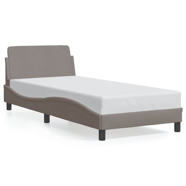 vidaXL Cadre de lit avec tête de lit Dover taupe 90x190cm tissu