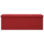 vidaXL Banc de rangement pliable Rouge bordeaux Faux lin