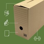 Pack and Move - Lot de 8 boîtes d'archives en carton ondulé robuste - 33 5 x 12 x 24 cm - Organisation pratique