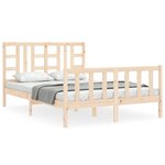 vidaXL Cadre de lit avec tête de lit 140x200 cm bois massif
