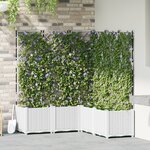 vidaXL jardinière avec treillis 5 Pièces blanche 120x120x143 cm